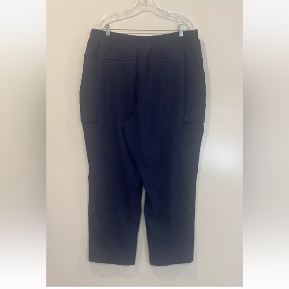 Lands End Navy Blue Pull‎ On Adjustable Length Cargo Pants Womens 18 (1413) - Picture 2 of 5
